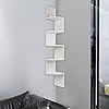 Hoekplank, Wandplank 5 Niveau’s Ophangplank, Zwevende plank Zigzagmotief Kubusplank Boekenkast CD-plank) (Wit)
