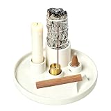 5 in 1 Keramik Räucherschale für Palo Santo, Salbei Räuchern, Jedes Räucherwerk, Räucherstäbchen - Keramik Räucherstäbchenhalter mit Ascheschale für Home Decor, Meditation, Yoga, Zen