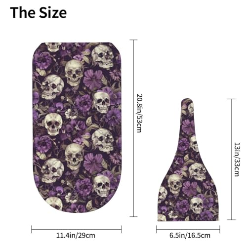 Image of Vintage Purple Flowers Skulls Newborn Swaddle Blankets Hat Sets Soft Baby Receiving Blanket Swaddle Sack for Baby Shower Infant Boy Girl Gift