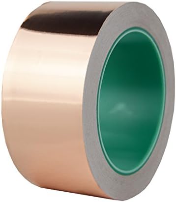 CCHUIXI Copper Foil Tape for Stained Glass, (2" x 66ft) Double Sided Conductive, for Guitar Muffling, EMI Shielding, Crafts, Motor Coils, Grounding