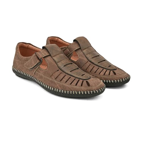 Image of Centrino Men's Fisherman Sandals | Sporty & Casual Summer Footwear | Adjustable Fit with soft cushion Padding | Closed-Toe Comfort & Durability (9284)