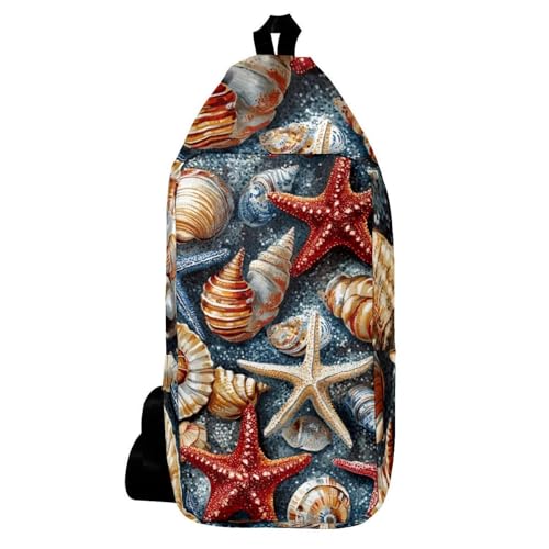 Sac à dos à bandoulière étoile de mer aux motifs marins multicolores