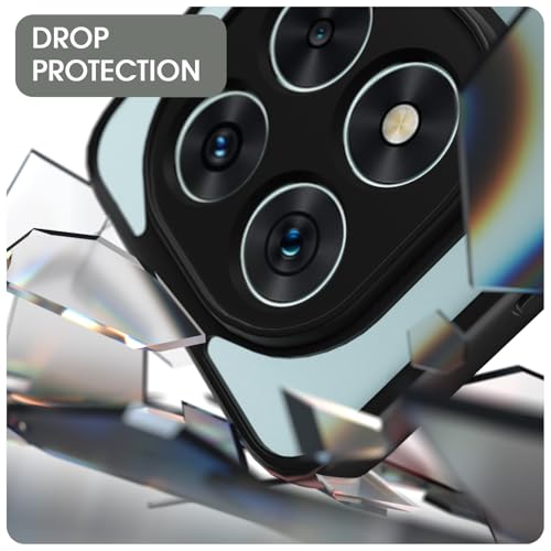 Image of Amazon Basics Back Cover for Redmi Note 15 Pro 5G Compatible with Mag-Safe | Shockproof Design | Hard Transparent Back Case (Black Mag-Safe)
