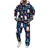 【Material & Confort】: Fabricado con suave material de felpa francesa agradable para la piel, este traje de Navidad ofrece una excelente comodidad de uso. El chándal es transpirable e ideal para horas relajadas en Navidad.