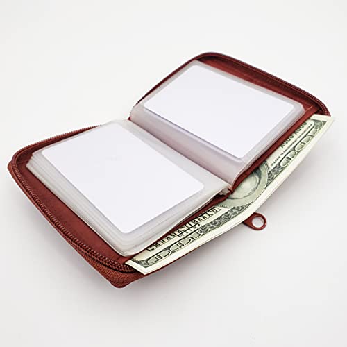 Image of ag wallets Mens Zip Around Leather Wallet with Inserts (Burgundy)