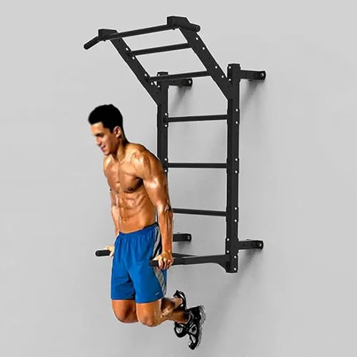 Pull Up Bar Wall Mounted - Multifunctional Dip Station for Home Gym, Supports 660Lbs, Ideal for Indoor Workouts, Physical Therapy & Gymnastics