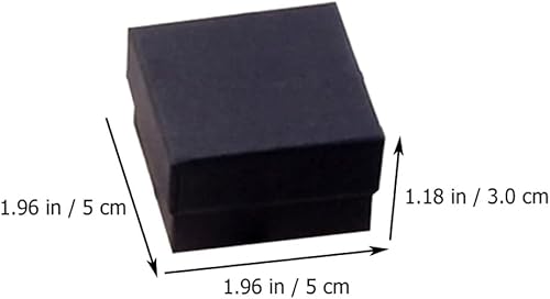 Miniatura 6 de EXCEART 96 piezas de collar de Kraft negro, caja de anillos de cartón, cajas de regalo de joyería, caja de joyería de cartón, caja de regalo de
