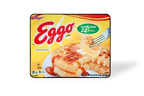Eggo Waffles Box Fleece Throw Blanket | Eggo Waffles Frozen Waffles Box Throw Blankets | Eggo Waffle Blanket Soft Blankets and Throws | 60 x 45 Inches