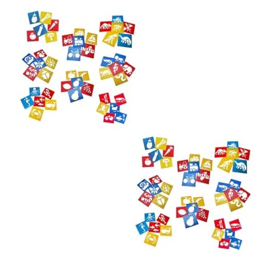 DIYEAH 96 Piezas hierro de grúa en parche cinta washi de encaje marcadores lápices de colores pintar plantillas plantilla de dibujo Dibujos animados modelo tablero de dibujo niño