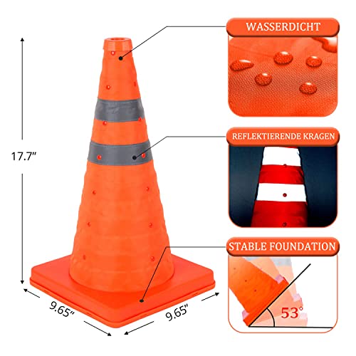 Folding Cone Warning Cone / Traffic Cone Sign / Foldable Warning Cone Safety Pilone Safety Cone Multipurpose Popup Reflective Safety Cone - Image 4