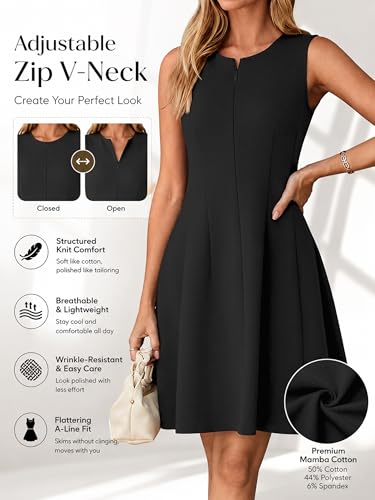 Simplee Womens Summer Sleeveless Mini Dress A Line Bussiness Casual Cocktail Party Short Dresses Black S — view 4