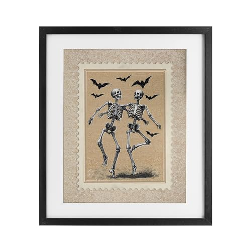 Impression squelettes dansants Arlington Prints cadre noir verre 53x43