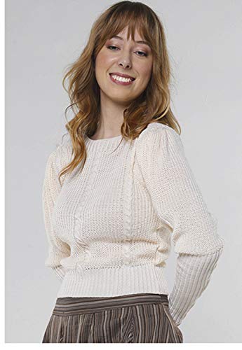 Suéter de Tricot Mangas Bufantes Gola Canoa Sob Off White (M)