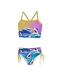 PattyCandy Girls Colourful Sharks in Sea Tankini Swimsuit Bathing Suit - 12