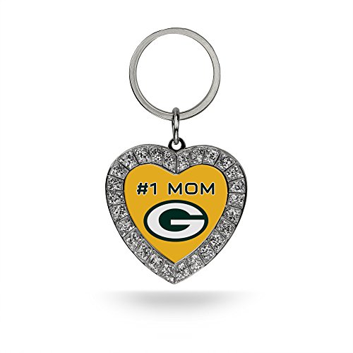 Image of Rico Industries NFL Football Rhinestone Heart Keychain - Great Accessory