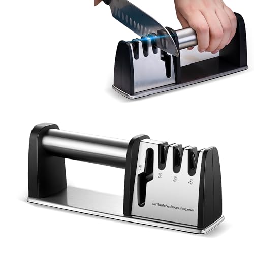 Knife Sharpeners, 4 in 1 Professional Chef's Kitchen Knife Accessories,