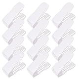 Best-topshop Adjustable Shoe Organizer Set Storage Space Saving Shoe Slots Rack Holder Double Layers Plastic Display Stand for Home Room Dorm Office School (Pack of 12 White)