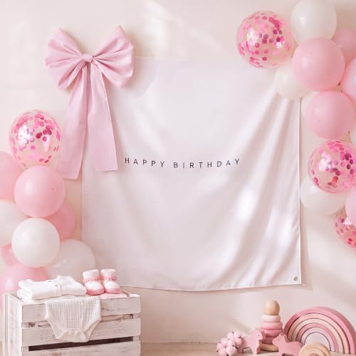 Charnoel 32 Pcs Pink Happy Birthday Party Backdrop Decor 39"x39"