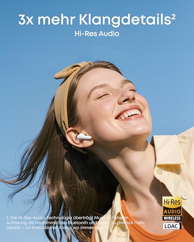 soundcore by Anker P31i kabellose Bluetooth-Kopfhörer, Hi-Res Sound, Weiß – Ansicht 3