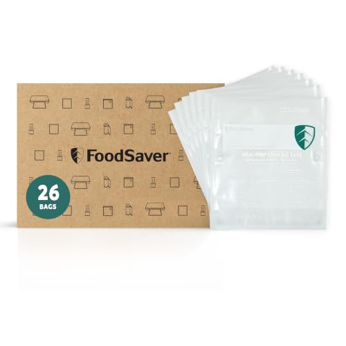 Image of FoodSaver Microwavable Meal Prep Bags, 26 Count 1-Quart BPA-Free Vacuum Seal Bags, Cook-in-Bag for Freezer Storage and Sous Vide Cooking