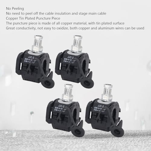 Conector de perforacion para evitar cortes de luz con abrazadera resistente 1KV 3