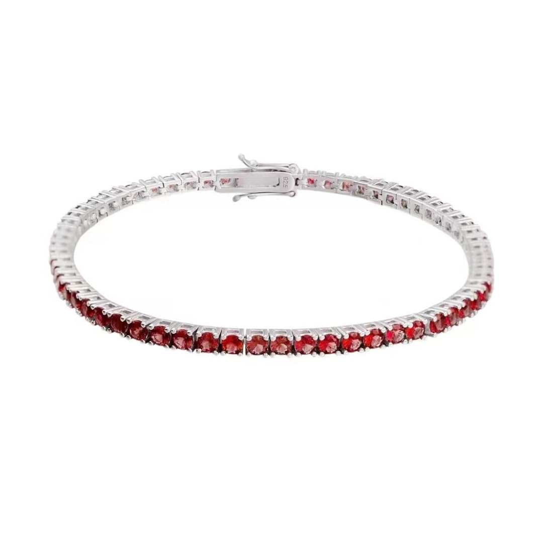 Bracciale Tennis in Argento 925 Rodiato con Zirconi Colorati