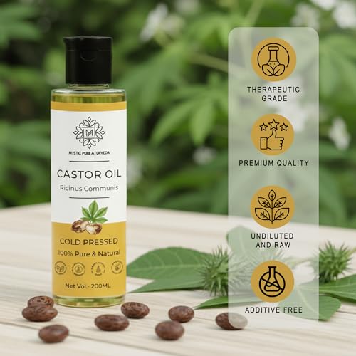 Image of Cold Pressed Castor Oil (Arandi) For Skin, Nail Eyebrows & Hair Growth - 200ml