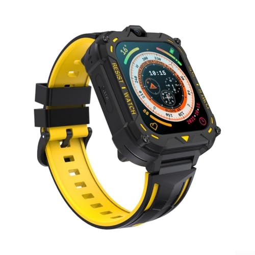 Reloj inteligente 4G para niños con función de videollamadas, posicionamiento avanzado LBS para un seguimiento preciso y chat de voz (amarillo)