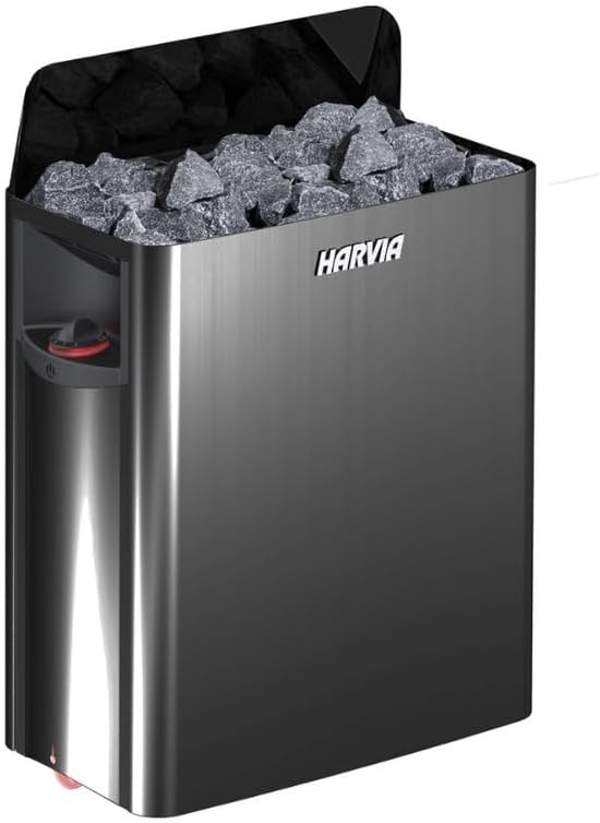 Harvia The Wall Black Steel Sauna Stove with Built-In Control Unit 4.5 kW