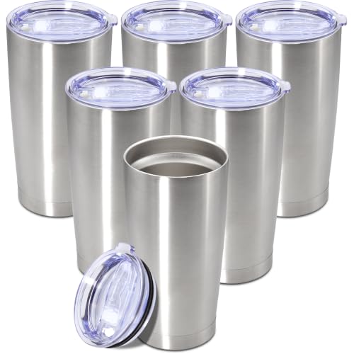 Image of 20oz Tumbler Insulated Tumblers Vacuum Coffee Mug with Lid SS 6Pack