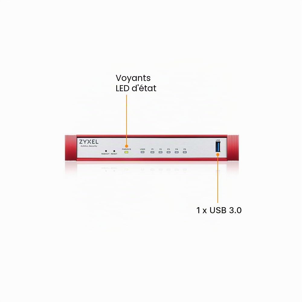 Zyxel USGFLEX50H ZyWALL Firewall Pare-feu Haute Vitesse de Cybersécurité | Pack sécurité UTM 1 an | Jusqu'à 25 Utilisateurs | Nebula Cloud