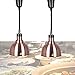 S-pomy Calentadores de Comida Comercial, 250w Lámpara de Calor de Alimentos, Lampara Calentamiento para Cocina Buffet, Lámparas de Araña Telescópico de 60-180cm para Calienta Platos, Cobre Rojo-2 Pcs