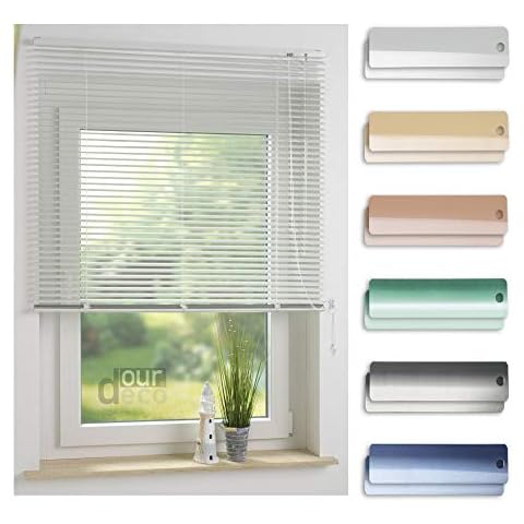 ourdeco® Aluminium-Jalousie / 140 x 130 Weiß Cover