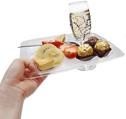 12 pc , 9 Inch Stemware Glass Holder Plates, Clear