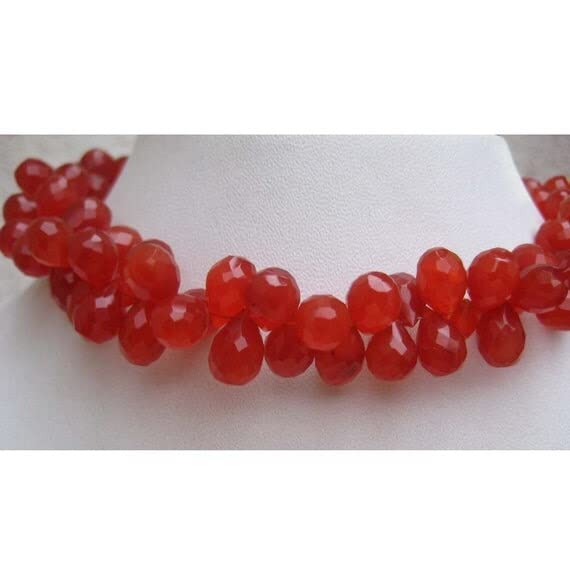 Carnelian naturel pour créer des bijoux bohèmes d'été en perles de gouttes facettées