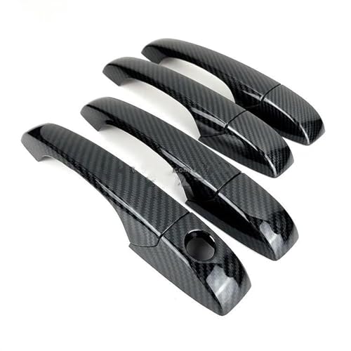Cubierta de manija cromada premium para Chrysler 300C 2005-2010 con acabado de fibra carbono