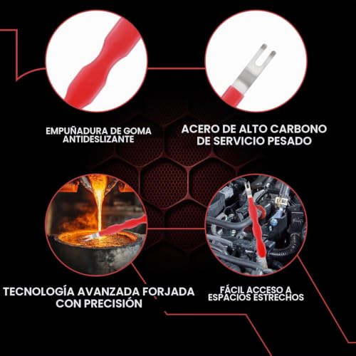 Miniatura 3 de Herramienta Separadora De Conectores Eléctricos, Extractor De Terminales Eléctricos Con Diseño Doble Extremo,Para Desconectar Y Extraer En Vehículos Rojo