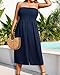 Pinup Fashion Plus Size Bathing Suit Cover Up Navy Blue Swimwear Coverup Beach Rompers Women with Pockets 18W
