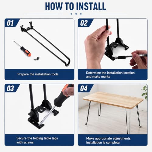 Patas de mesa plegables y patas de metal para muebles de salón y mesas auxiliares 6