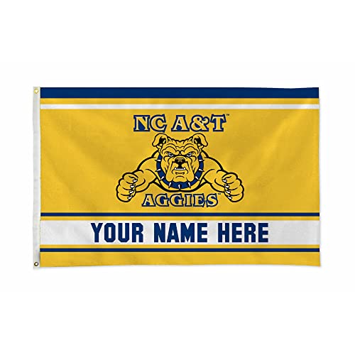 Rico Industries NCAA North Carolina A&T Aggies Personalized - Custom 3' x 5' Banner Flag - Made in The USA - Indoor or Outdoor Décor