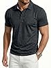 EKLENTSON Men's Classic Polo Shirt 3 Button Placket Lightweight Shirt Casual Work T Shirts Summer Tee Top,Black,XXL #1
