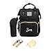 PERSONALIZED Diaper Bag Knapsack Backpack Monogram Baby Bag (Black)
