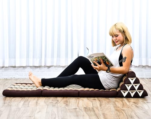 Image of Leewadee Thai Foldable Floor Mat 67 x 21 inches Kapok with Backrest
