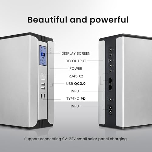 SKE Mini UPS 30000mAh Battery Backup & Surge Protector Uninterruptible Power Supply UPS for Router Modem PoE DC USB Type-C Ports Sirius - Thumbnail 2