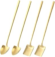Vista 8 de Juego de 4 cucharas de pala de postre de frutas, cucharas de acero inoxidable de 6 pulgadas para postre café, té, helado, pastel de frutas