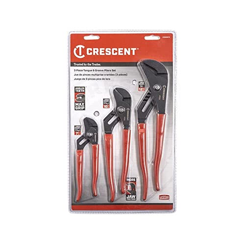 Crescent 3 Pc. Straight Jaw Tongue & Groove Plier Set 7", 10" & 12" - Rt200Set3 #TOP19