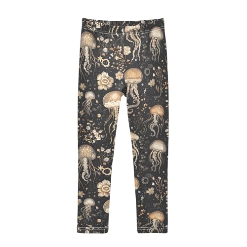 Jellyfish Flower Girls Leggings Soft Stretch Workout Yoga Dance Pants for Kids Casual Tights