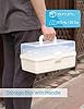 Facikono 3 Layer Multipurpose Storage Box White Tackle Box Organizer - Craft Organizer with Handle, Portable Art Supplies Case, Medicine First Aid Box, Sewing & Tool Organizer with Divided Trays #1