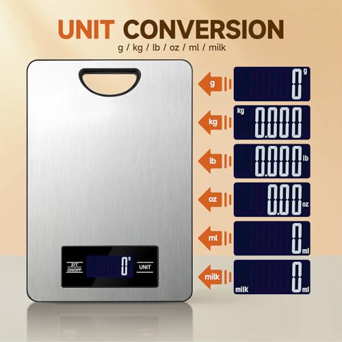 Digital Kitchen Scale & Food Weight Scale with Hang Loop, 11lb Baking Scale for Home and Kitchen, Precise Scales with Grams and Ounces, Stainless Steel (Silver) #2