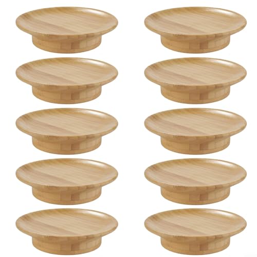 Cubierta de copa de vino, cubierta de madera de doble propósito, elegante para aperitivos y platos de postre, no más derrames de vino (10 unidades/L)